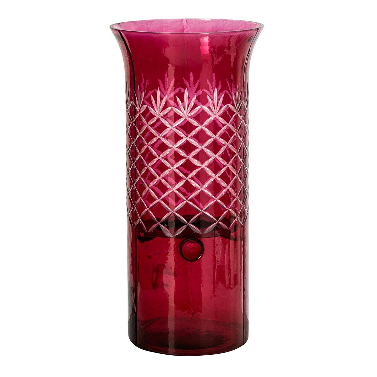 J-Line - Photophore Design en Verre "Vera" 41cm Rose - Image 1