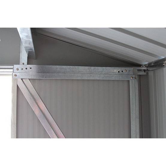 Abri de jardin métal gris 12,27 m2 + kit d'ancrage - Image 7