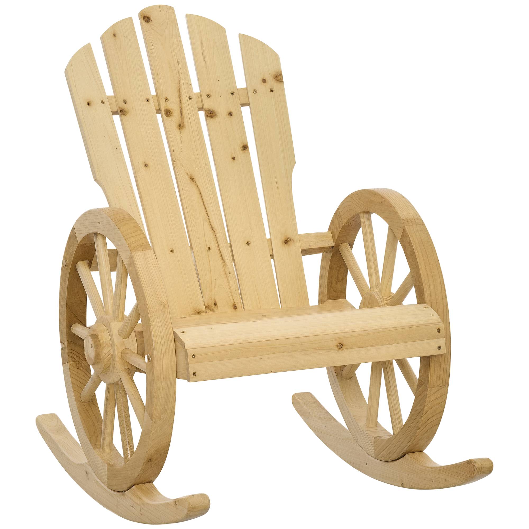 Fauteuil à bascule bois de sapin naturel 68 x 88 x 92 cm - PANGIVO - Image 1