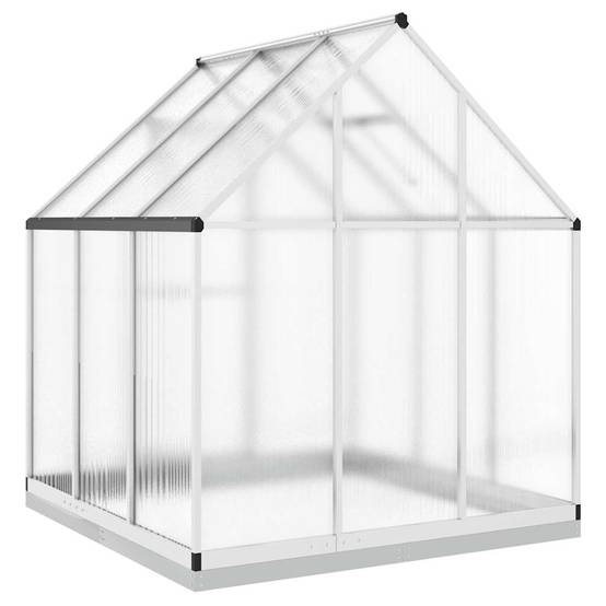 Serre aluminium et polycarbonate argenté 169 x 169 x 202 cm - PANGIVO - Image 5