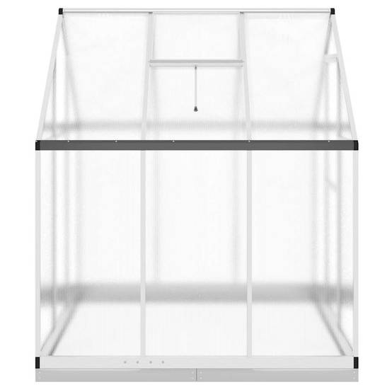 Serre aluminium et polycarbonate argenté 169 x 169 x 202 cm - PANGIVO - Image 4