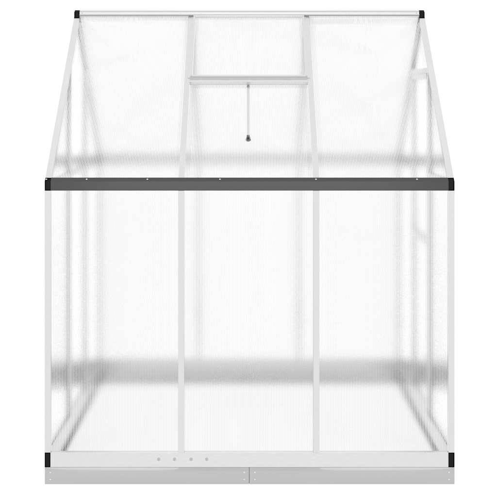 Serre aluminium et polycarbonate argenté 169 x 169 x 202 cm - PANGIVO - Image 4
