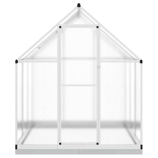 Serre aluminium et polycarbonate argenté 169 x 169 x 202 cm - PANGIVO - Image 3