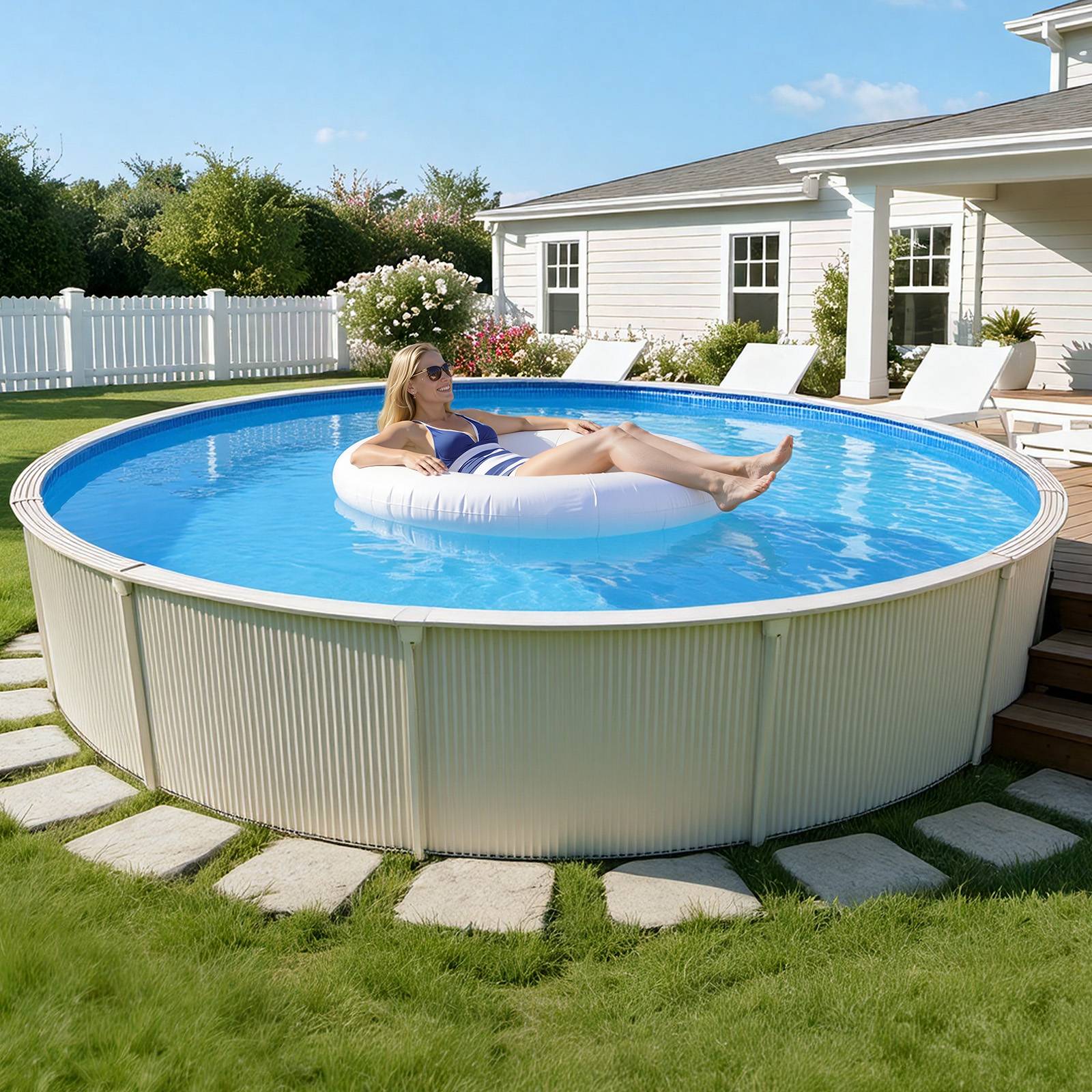 Vevor - VEVOR Liner Piscine Hors-Sol Film Intérieur de Piscine Ronde 360x90 cm Overlap - Image 8