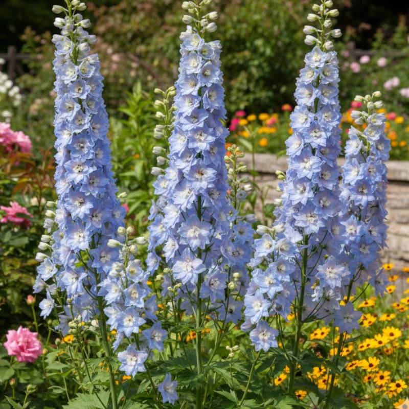Pied-d'alouette Summer Skies, Delphinium à fleurs Bleue/ - feuillage Caduc - Godet - 5/20 cm - Image 1