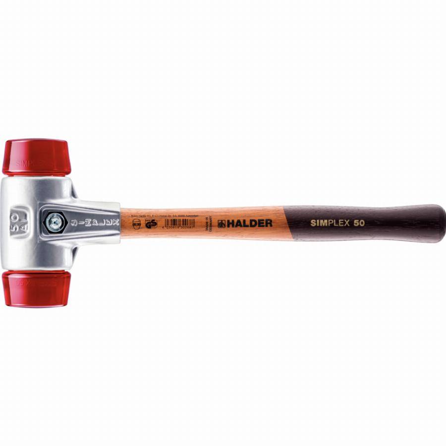 Maillet HALDER SIMPLEX Plastique avec boîtier en aluminium et manche en bois - D=60 mm - 3106.060