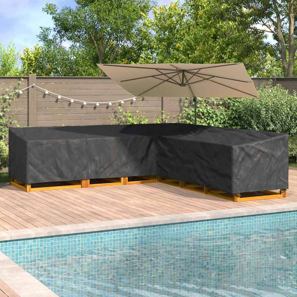Housse Salon de Jardin Modulable d'Angle Tissu Oxford 210D Imperméable Noir 325x325x80 cm – ComfortXL Outdoor Living - Image 1