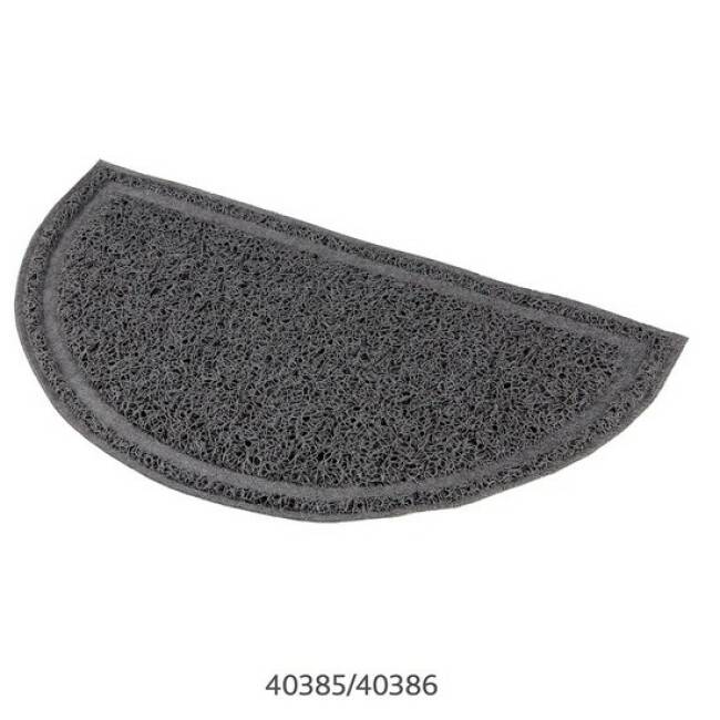 Trixie - Tapis semi-circulaire gris en plastique pour bac à litière