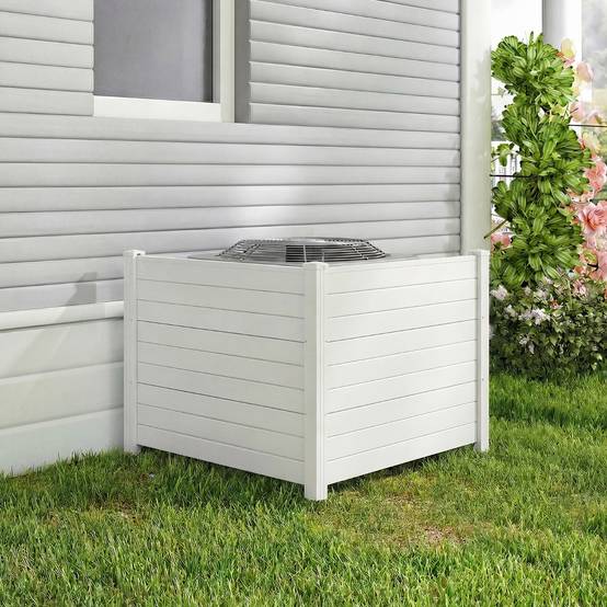 Clôtures de Jardin 122 x 95 CM avec 3 Piquets Clôture de Confidentialité pour Poubelle Brise-Vue Blanc MAISON CHIC - Image 4