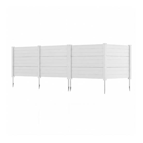Clôtures de Jardin 122 x 95 CM avec 3 Piquets Clôture de Confidentialité pour Poubelle Brise-Vue Blanc MAISON CHIC - Image 1