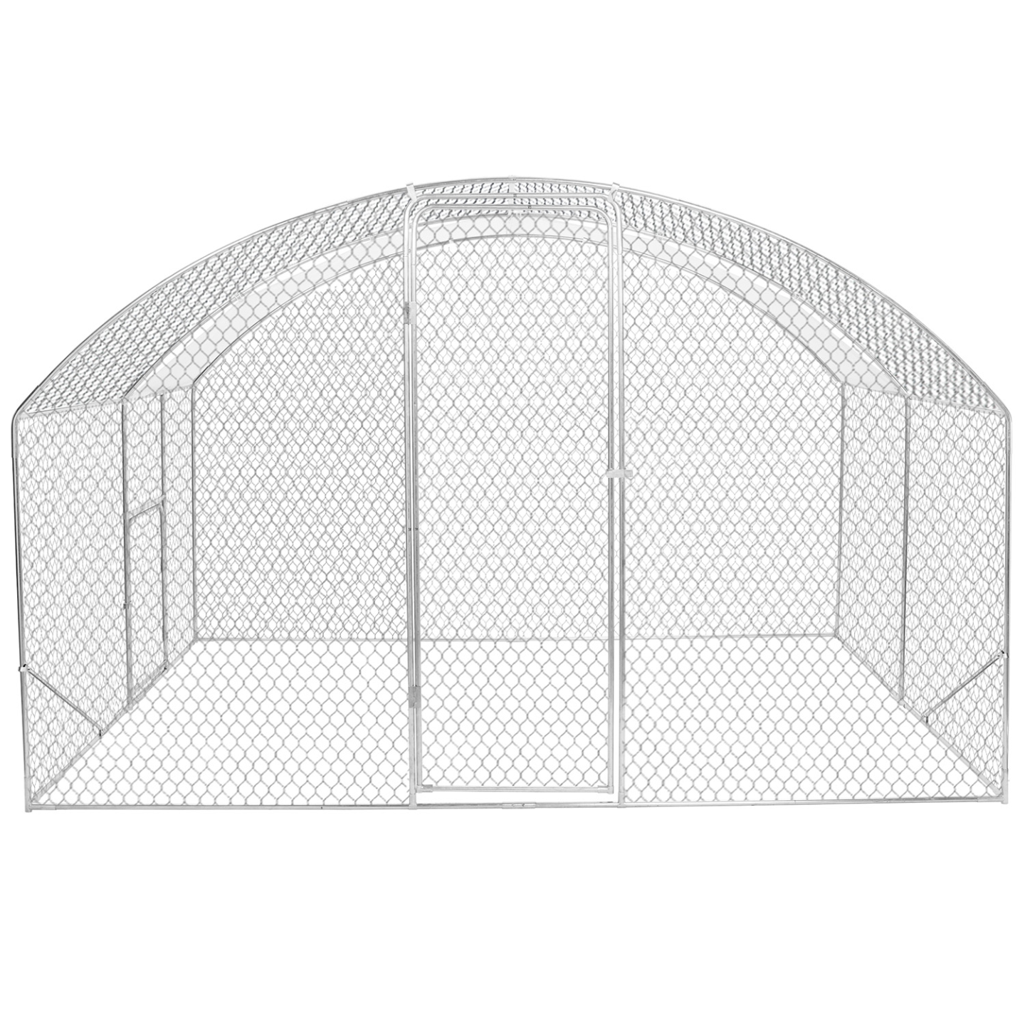 Enclos poulailler dôme 7,5 m² parc grillagé 3x2,5 M avec porte latérale - Image 3