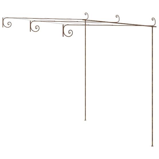 Tonnelle Pergola Fer Forgé Style Antique Support Vignes Jardin 3x3m Marron - ComfortXL Outdoor Living - Image 2