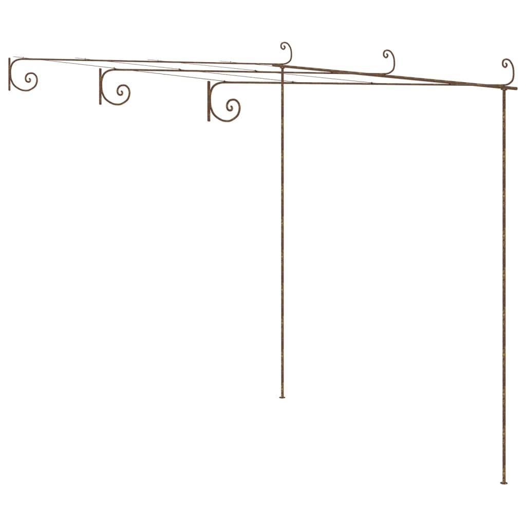 Tonnelle Pergola Fer Forgé Style Antique Support Vignes Jardin 3x3m Marron - ComfortXL Outdoor Living - Image 2