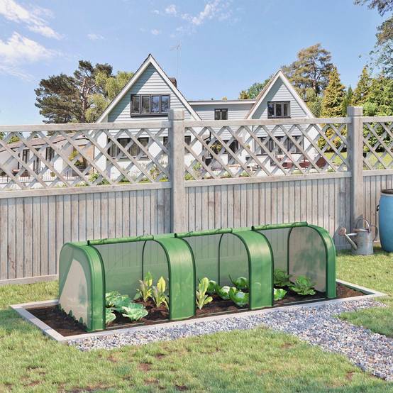 Sans Marque - Serre aluminium 3 portes enroulables bâche robuste acier 2,95x1x0,8 m verte serre potager jardin - Image 4