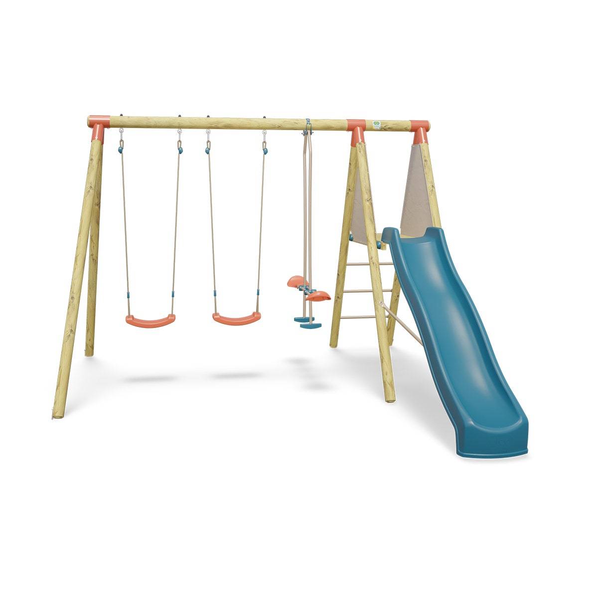 Station de jeux bois 2,30 m Topwood AZUKI 2 - 6 enfants - Image 1