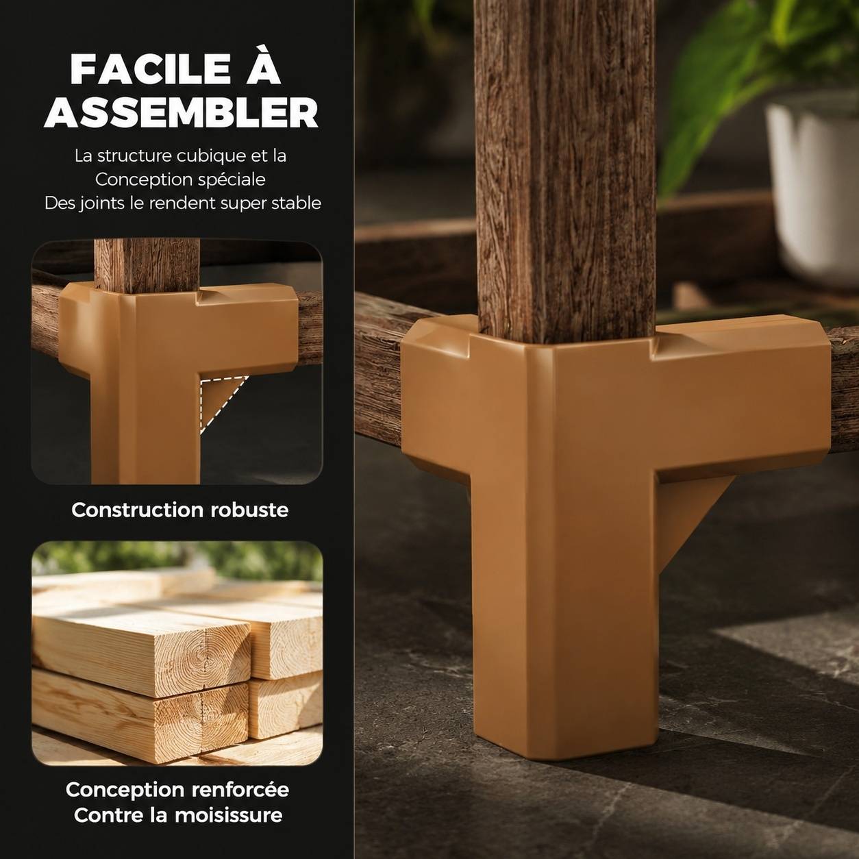 Support de Plantes En Bois à Roues pour 11 Pots Grand Rangement Décoratif Intérieur Extérieur - Image 5