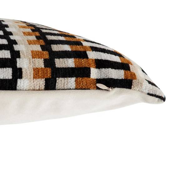 Coussin Déco Jacquard "Disso" 30x50cm Beige Lin - Image 2
