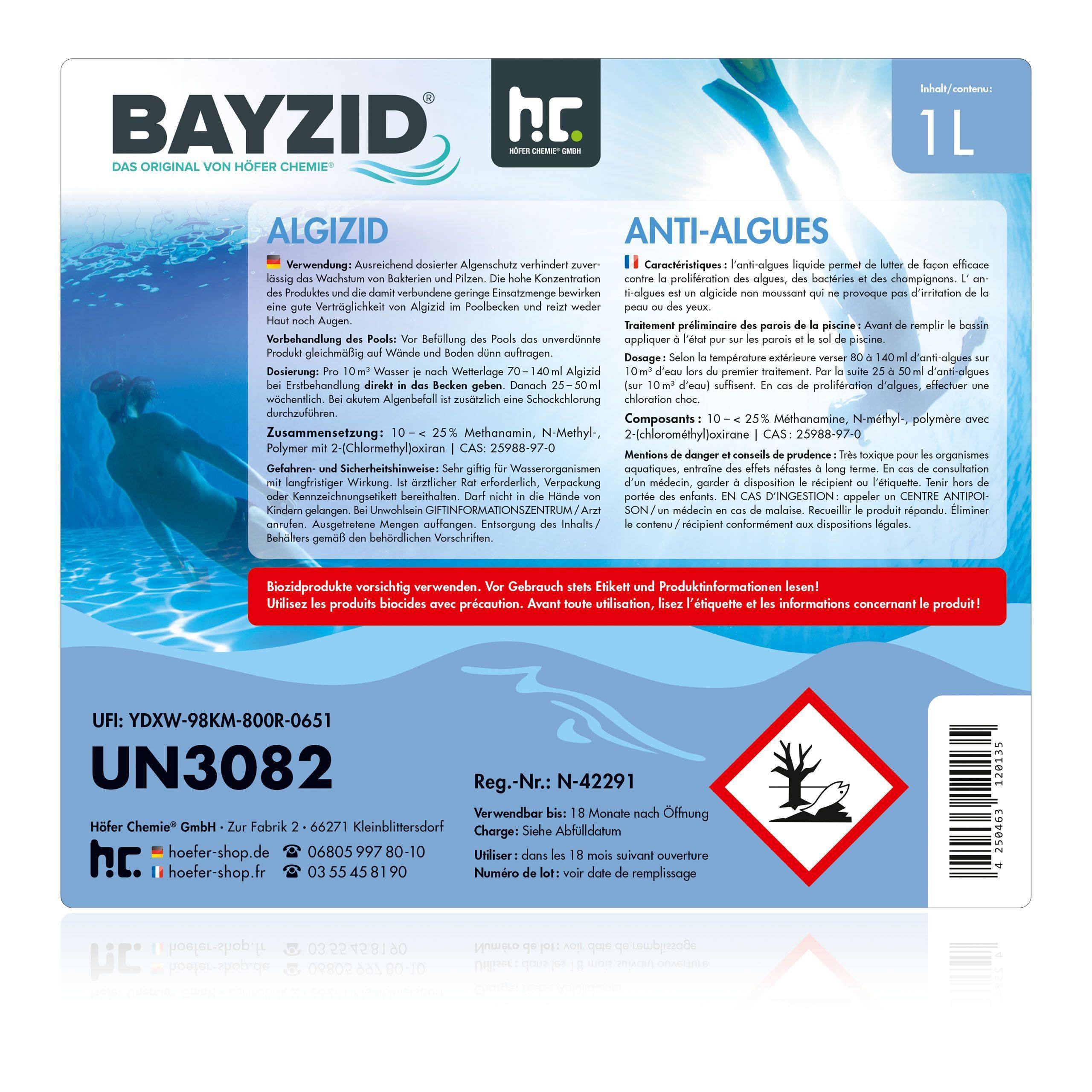 Anti-algues Bayzid® en bouteille de 1 L x 6 - Image 6