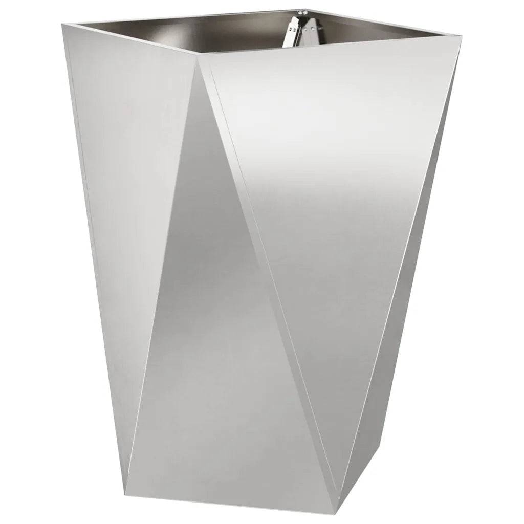 Helloshop26 - Lot de 2 jardinières rectangulaires modernes pour extérieur 50 x 50 x 75 cm en acier inoxydable argent - Image 2