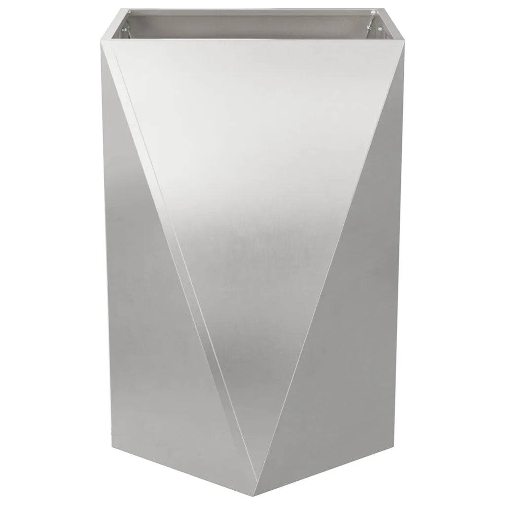 Helloshop26 - Lot de 2 jardinières rectangulaires modernes pour extérieur 50 x 50 x 75 cm en acier inoxydable argent - Image 3