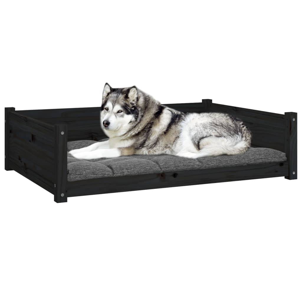 Vidaxl - Lit pour chien Noir 105,5x75,5x28 cm Bois de pin solide vidaXL 821466 - Image 5