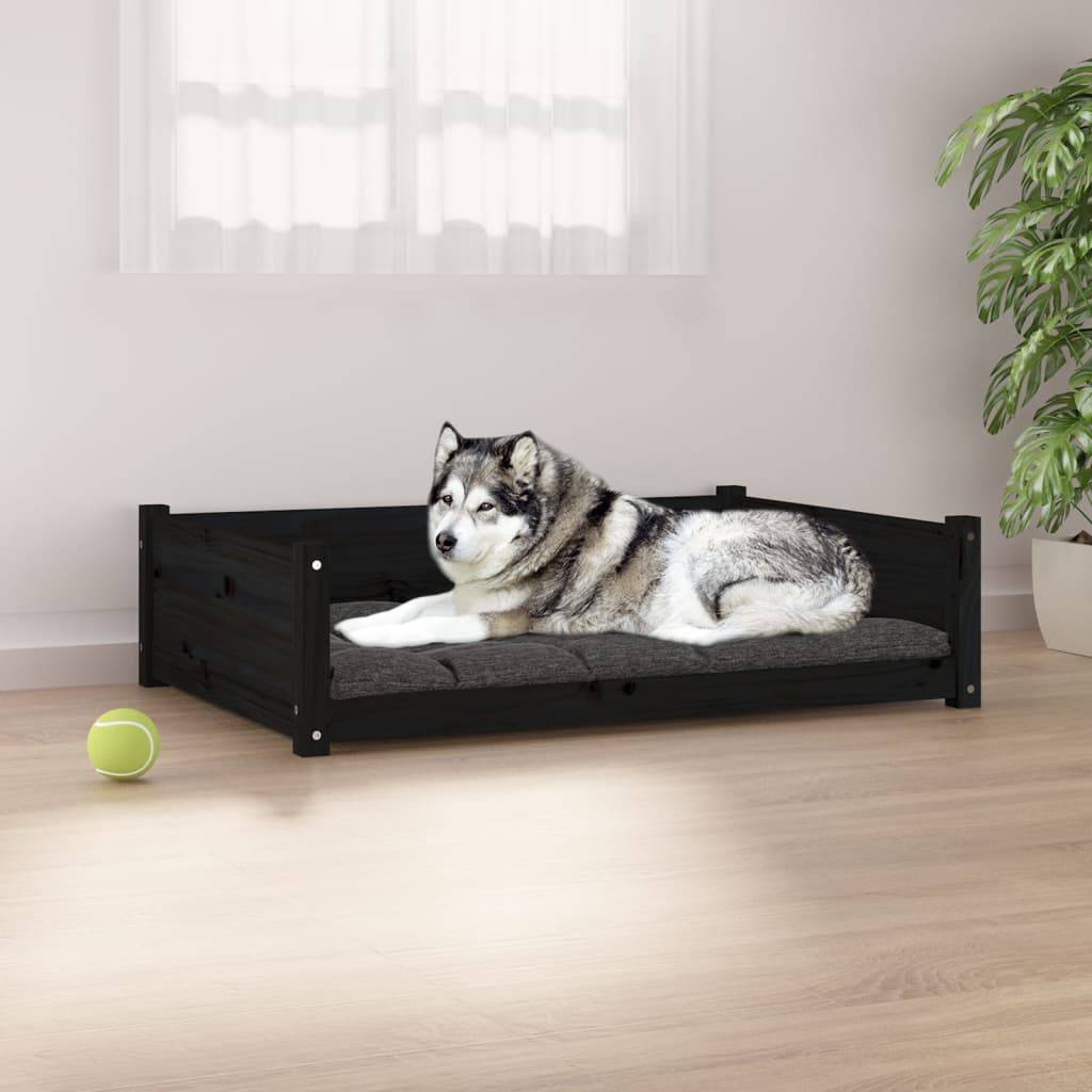 Vidaxl - Lit pour chien Noir 105,5x75,5x28 cm Bois de pin solide vidaXL 821466 - Image 1