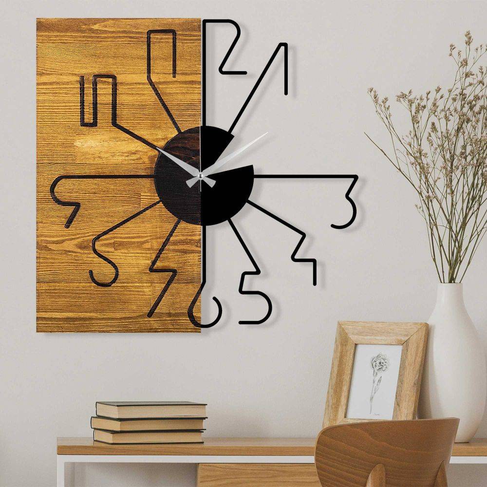 Hanah Home - Horloge en bois et métal - Image 2