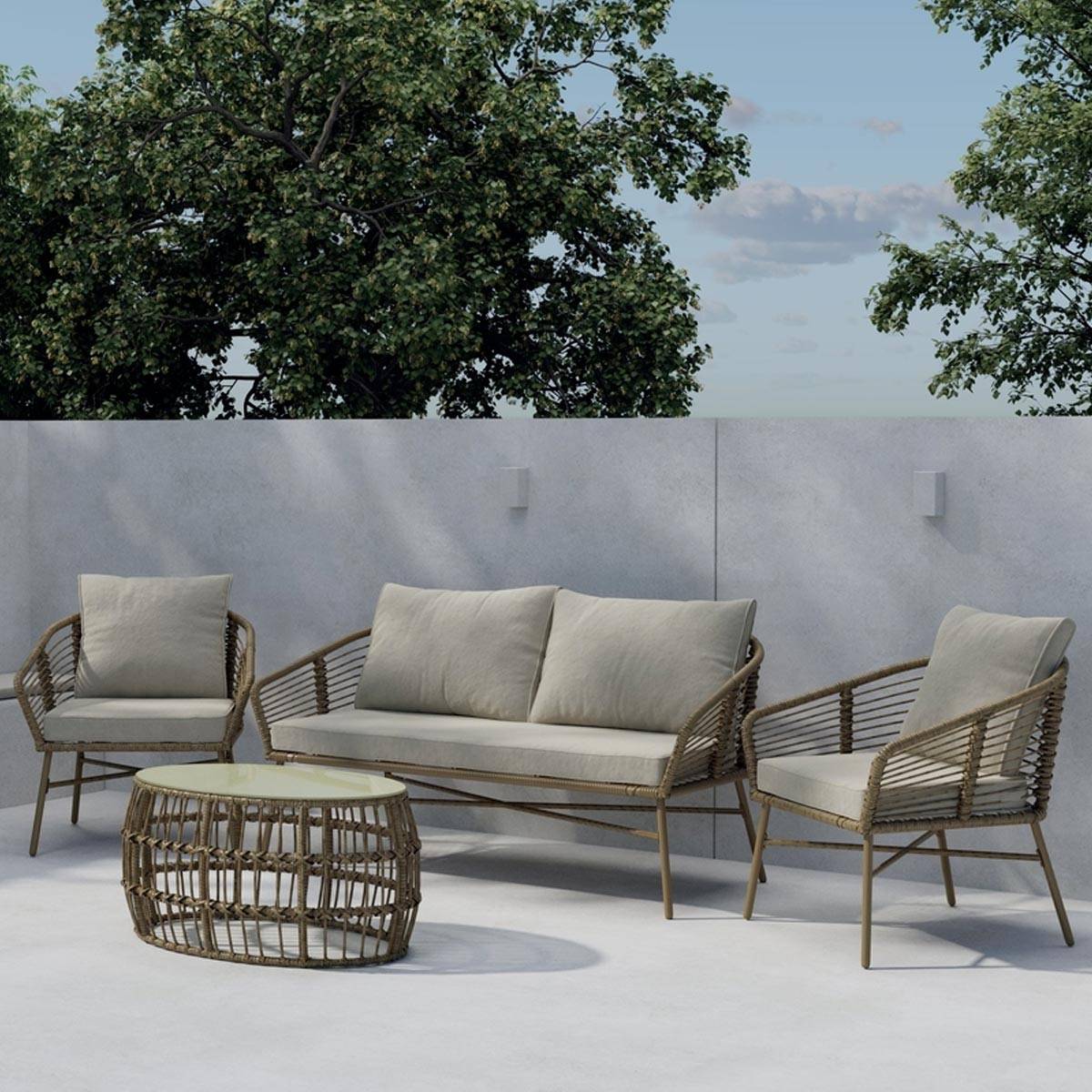 Paris Prix - Salon de Jardin 4 Places "Lipari" 160cm Marron - Image 4