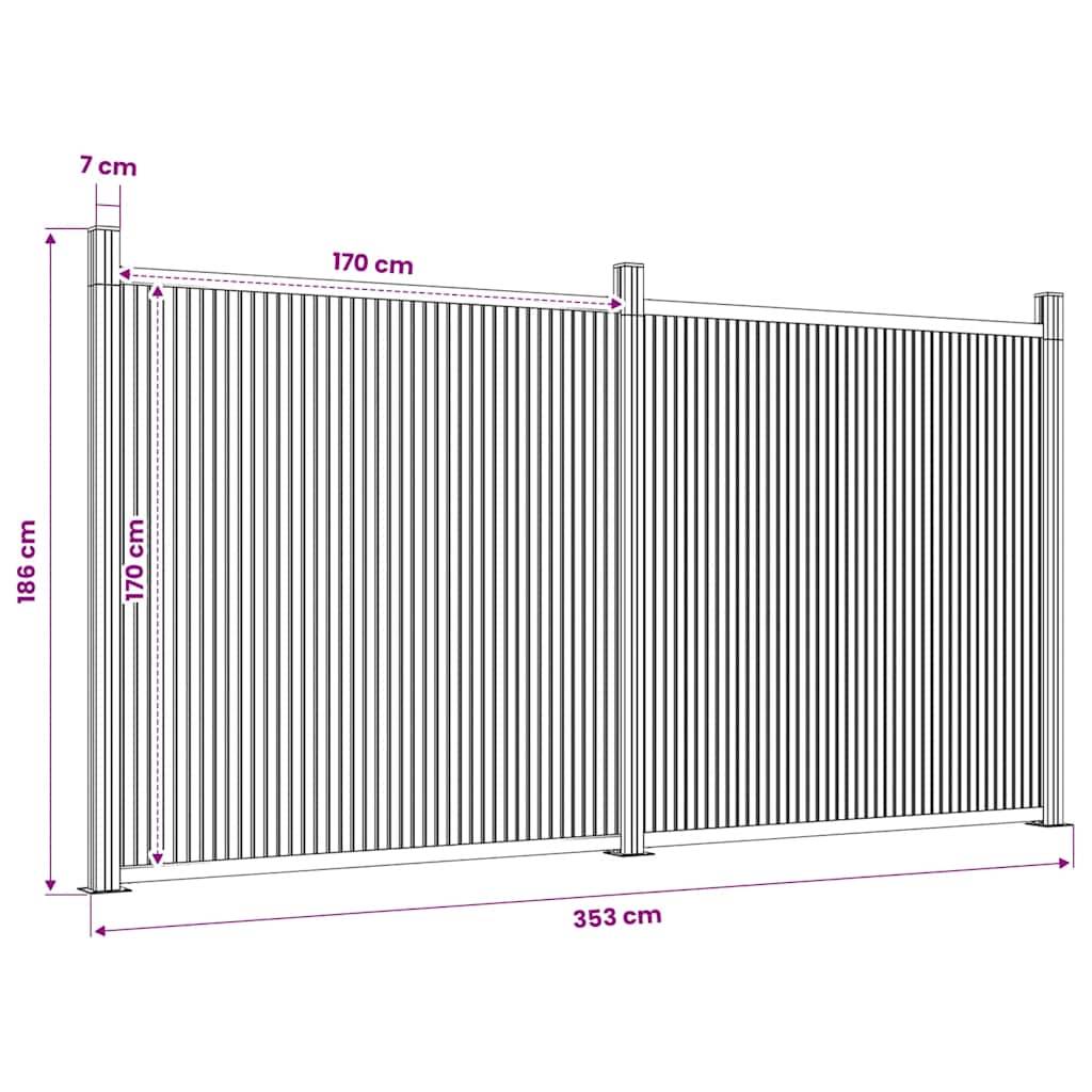Panneau de clôture WPC marron 353 x 186 cm - PANGIVO - Image 10