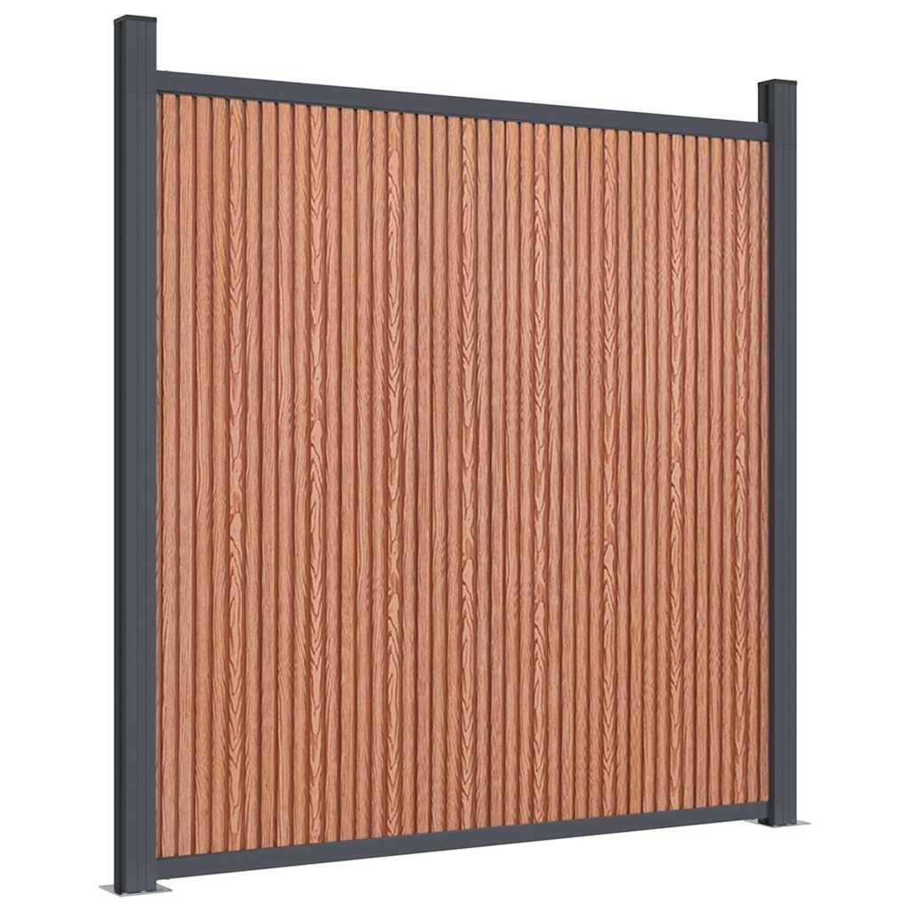 Panneau de clôture WPC marron 353 x 186 cm - PANGIVO - Image 6