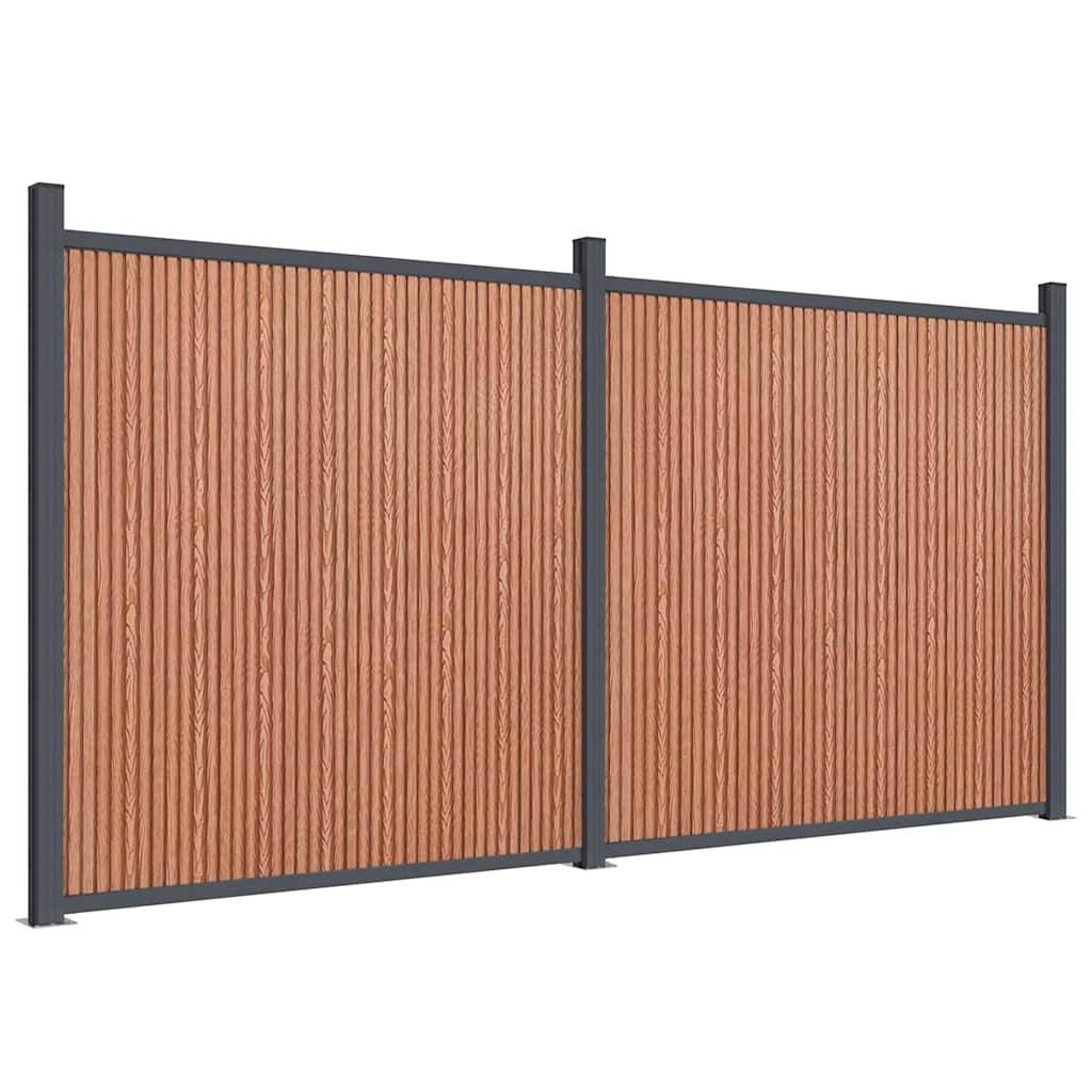 Panneau de clôture WPC marron 353 x 186 cm - PANGIVO - Image 2