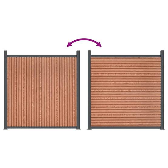 Panneau de clôture WPC marron 353 x 186 cm - PANGIVO - Image 9