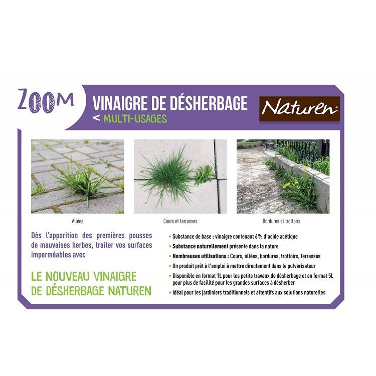 Naturen - NATUREN Vinaigre de Désherbage Multi-usages 1L ( NVIN1 ) - Image 3