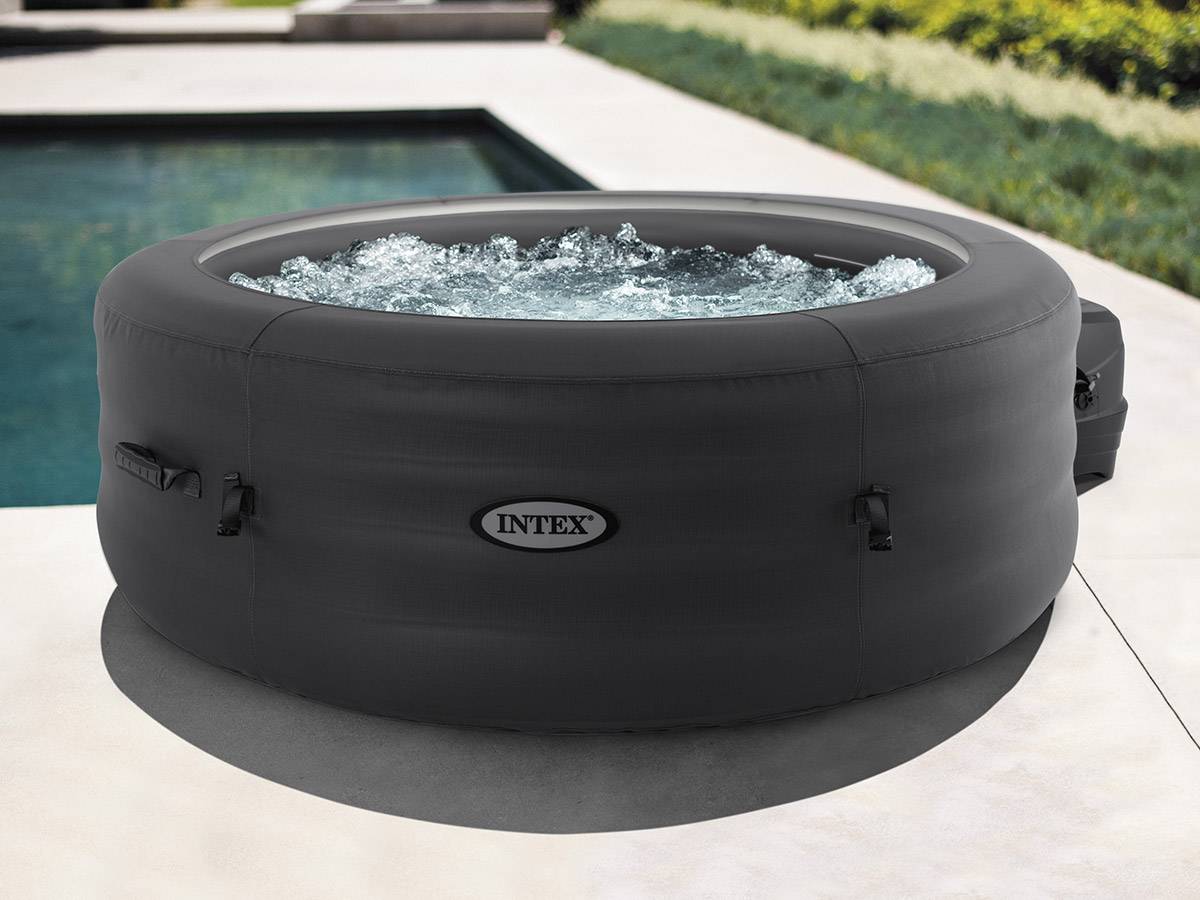 Kit spa gonflable Intex PureSpa Access rond Bulles 4 places + Kit d'entretien + Porte-verre - Image 6