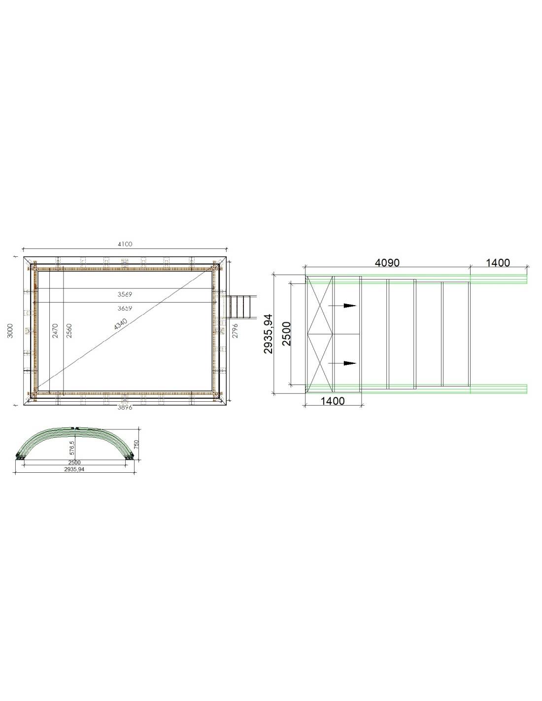 Altanka - Abri de piscine Horizon pour les modèles 4,10x3 m - BAS85, BAS785 - polycarbonate alvéolaire 8 mm - Couleur Ral7037 Gris - ECO223 - Image 2