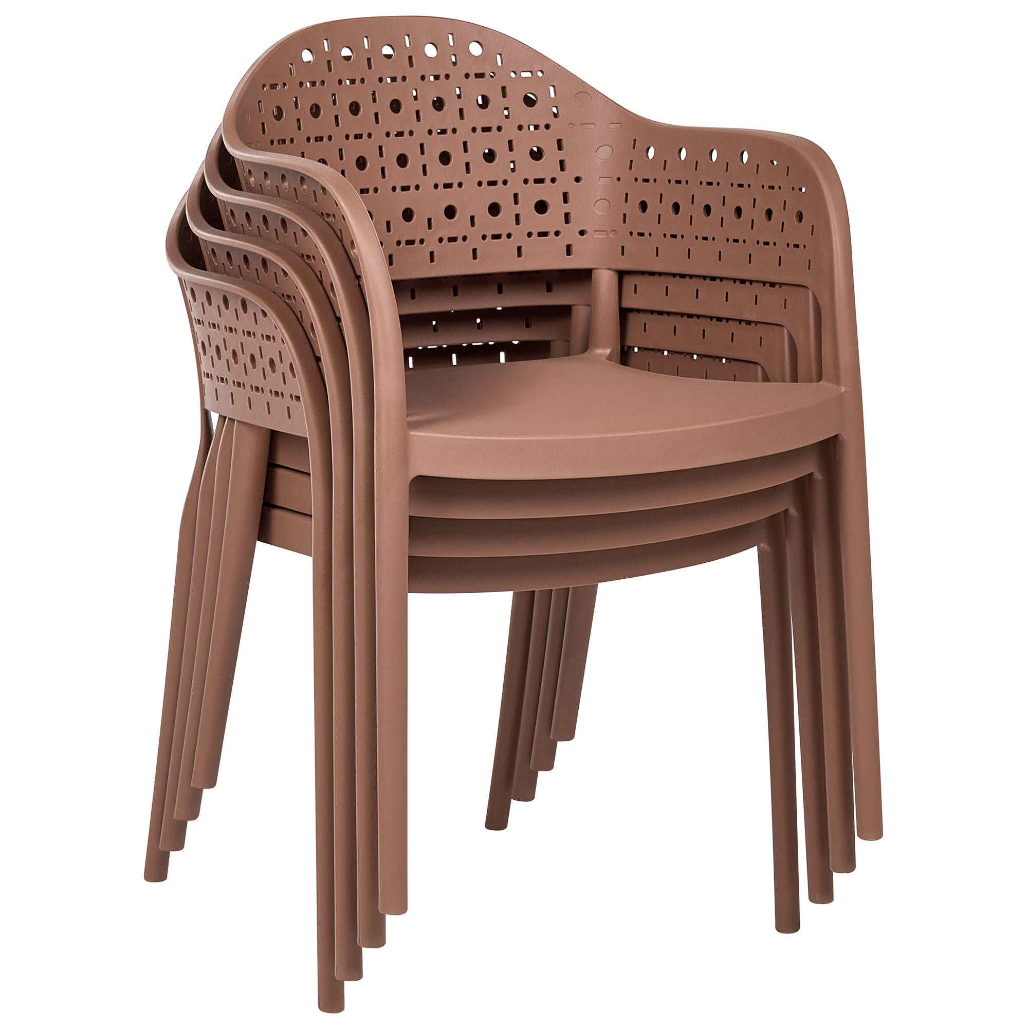 Chaise de salle à manger Polypropylène Marron NARINO - Beliani - Image 6