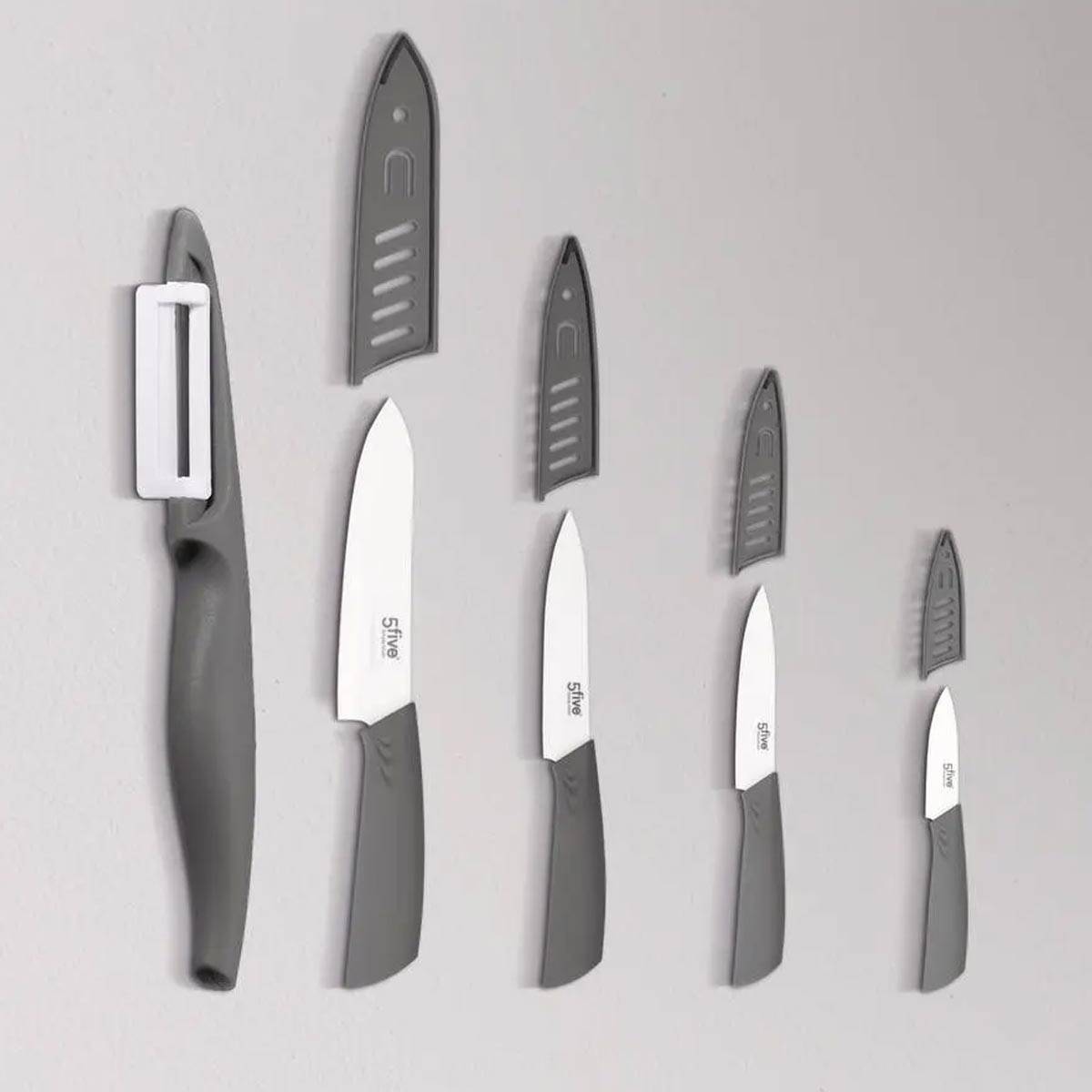 Couteau en Céramique "Zirco" 17cm Gris - Image 2