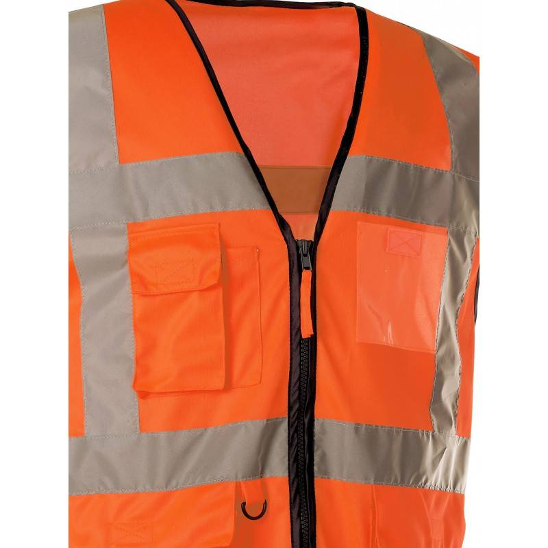 Gilet Haute visibilité Orange Multi-poches SINGER - T.M - GARO02 - Image 2