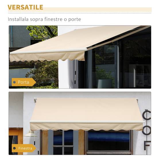 Store vertical extérieur aluminium balcon réduction chaleur 300x250cm beige - ComfortXL Outdoor Living - Image 6