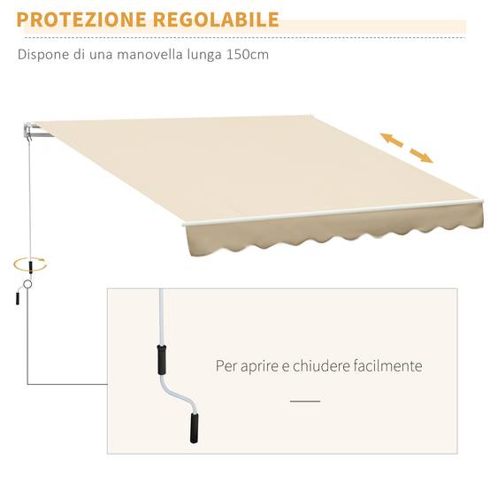 Store vertical extérieur aluminium balcon réduction chaleur 300x250cm beige - ComfortXL Outdoor Living - Image 10
