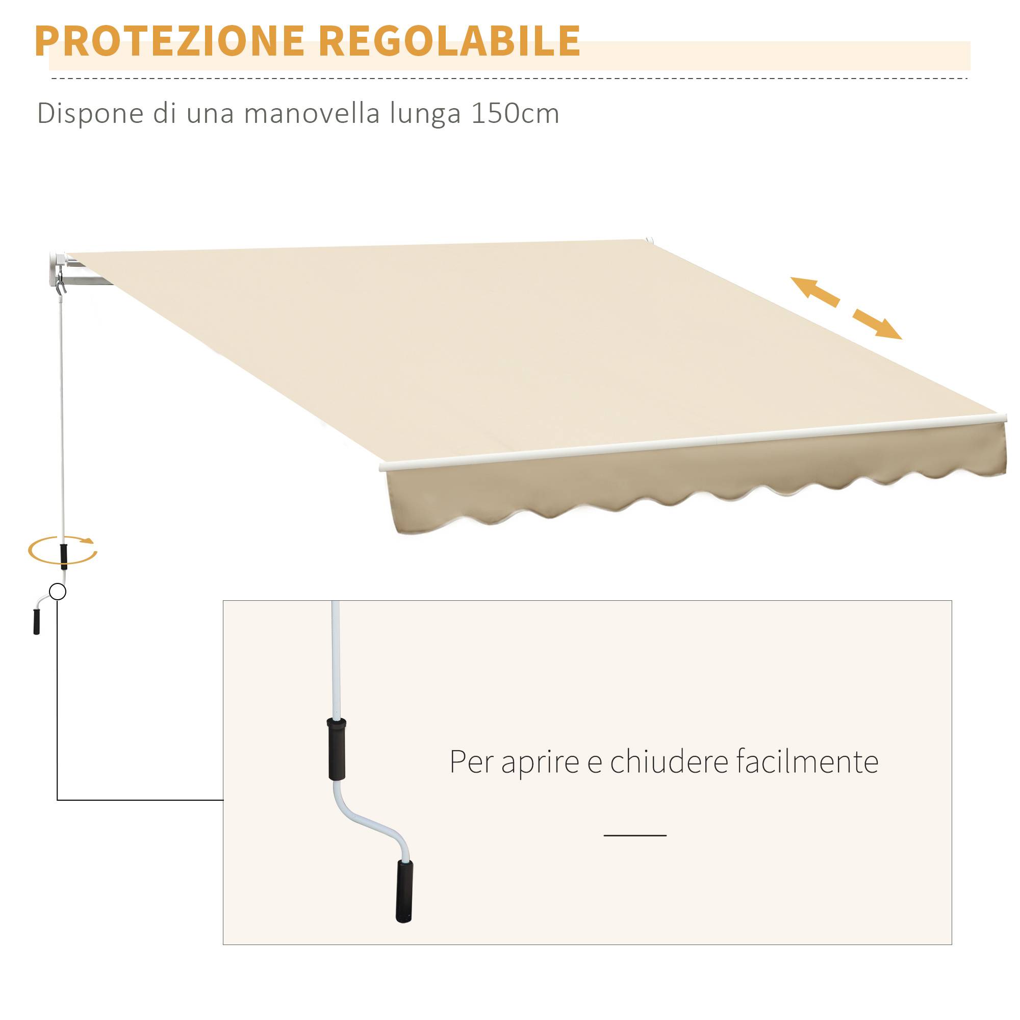 Store vertical extérieur aluminium balcon réduction chaleur 300x250cm beige - ComfortXL Outdoor Living - Image 10