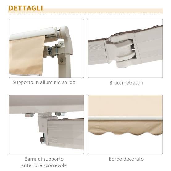 Store vertical extérieur aluminium balcon réduction chaleur 300x250cm beige - ComfortXL Outdoor Living - Image 8