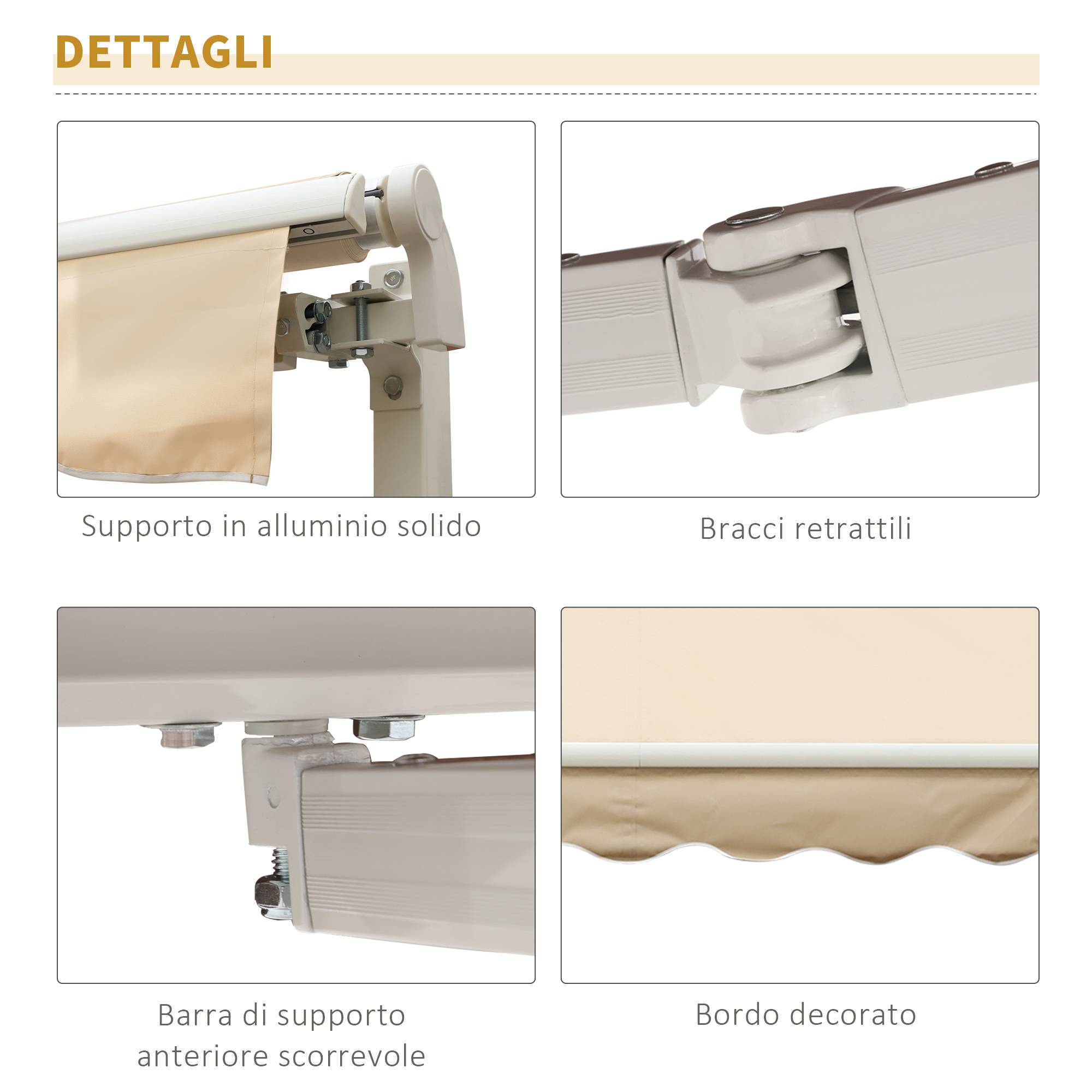 Store vertical extérieur aluminium balcon réduction chaleur 300x250cm beige - ComfortXL Outdoor Living - Image 8