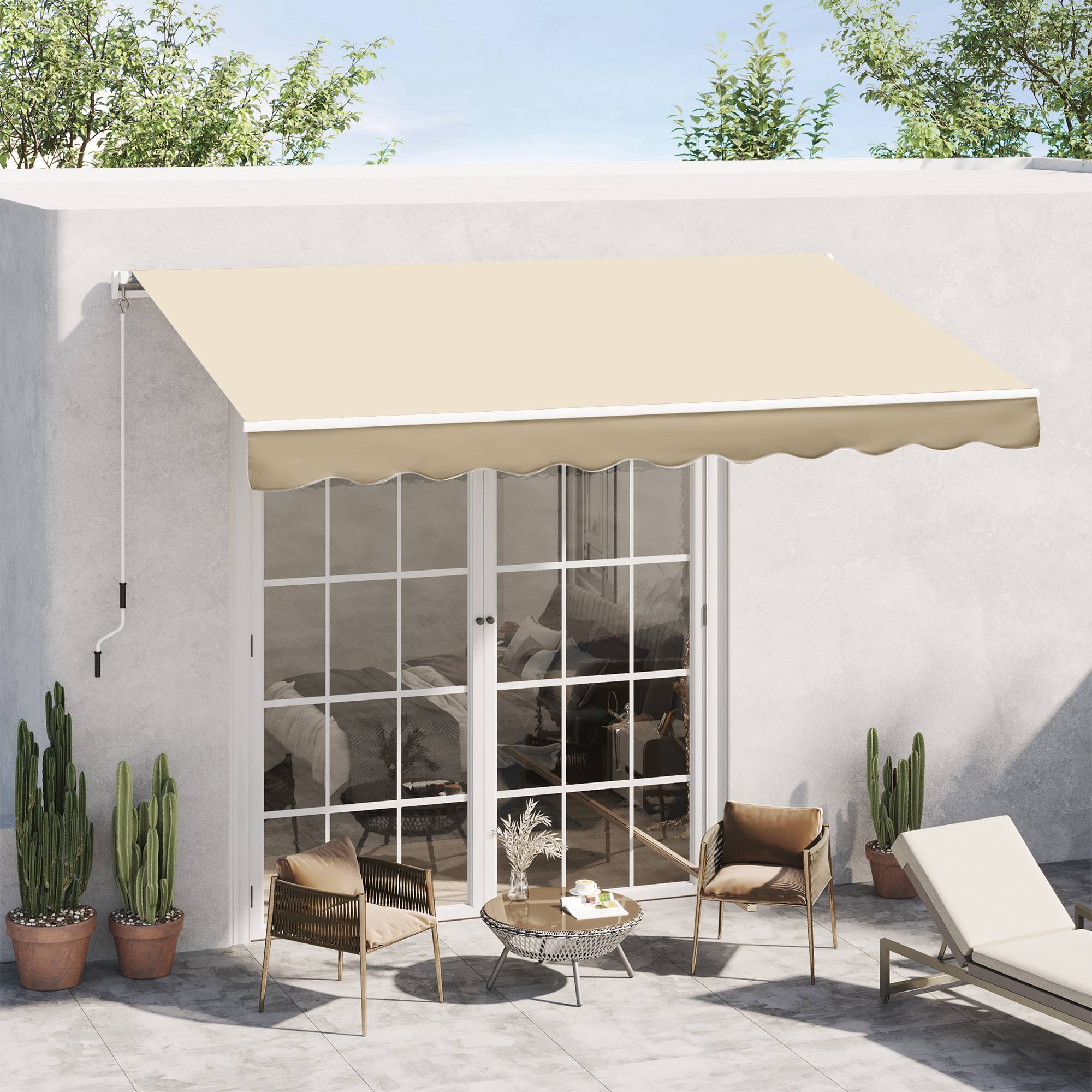 Store vertical extérieur aluminium balcon réduction chaleur 300x250cm beige - ComfortXL Outdoor Living - Image 4