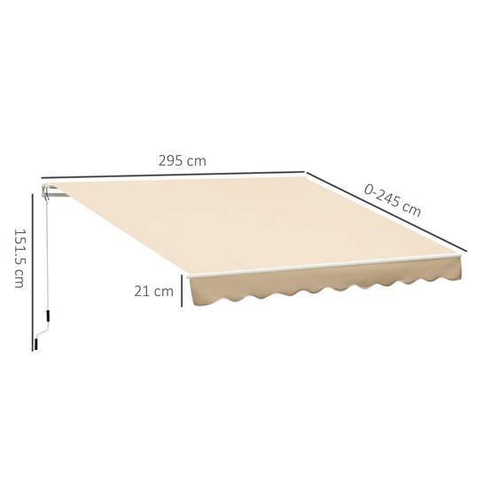 Store vertical extérieur aluminium balcon réduction chaleur 300x250cm beige - ComfortXL Outdoor Living - Image 5