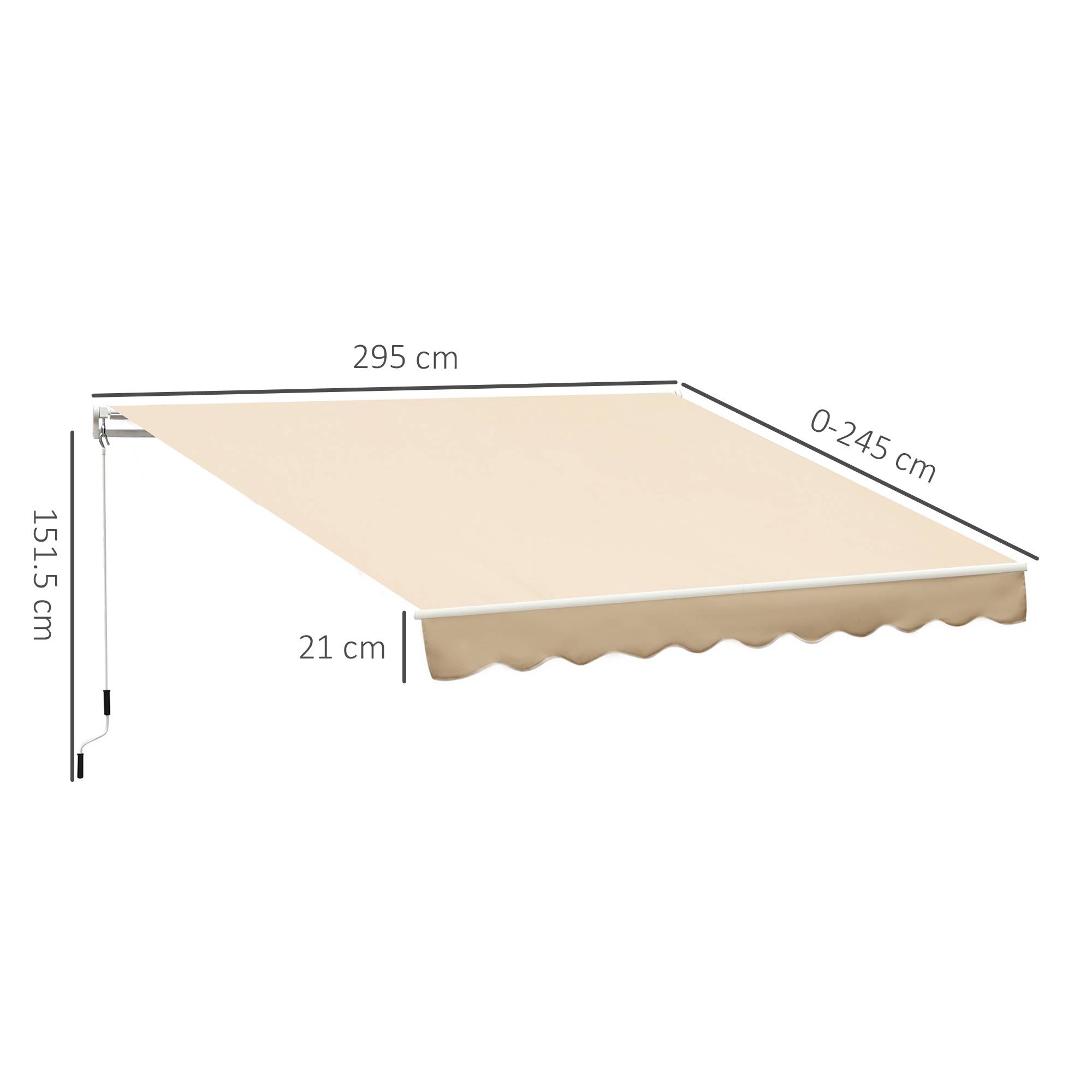 Store vertical extérieur aluminium balcon réduction chaleur 300x250cm beige - ComfortXL Outdoor Living - Image 5