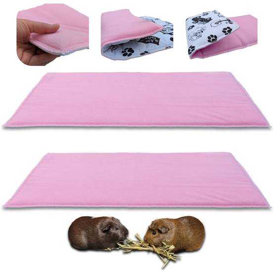 Lot de 2 - Tapis pour Cochon d'inde et Lapin en Polaire 70 x 35 cm - Polaire Absorbant, Lavable en Machine, Economique - Neo Solvo - Image 1