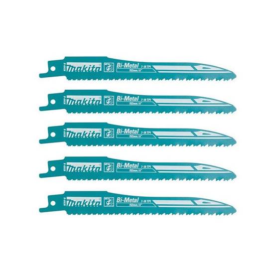 Lot de 5 Lames de scie sabre Super Express MAKITA B-05038 pour métal et acier Makita