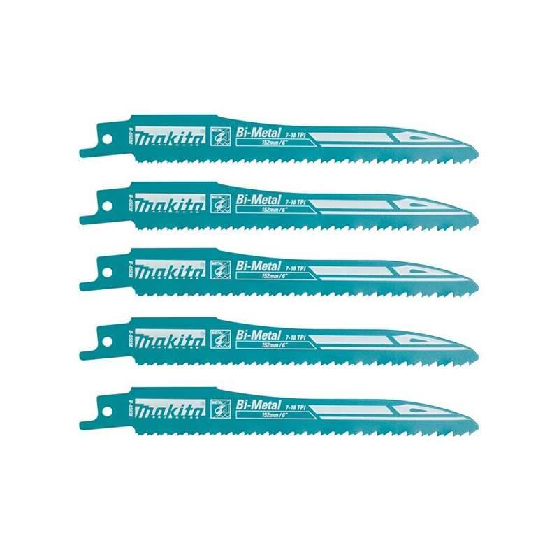 Lot de 5 Lames de scie sabre Super Express MAKITA B-05038 pour métal et acier Makita