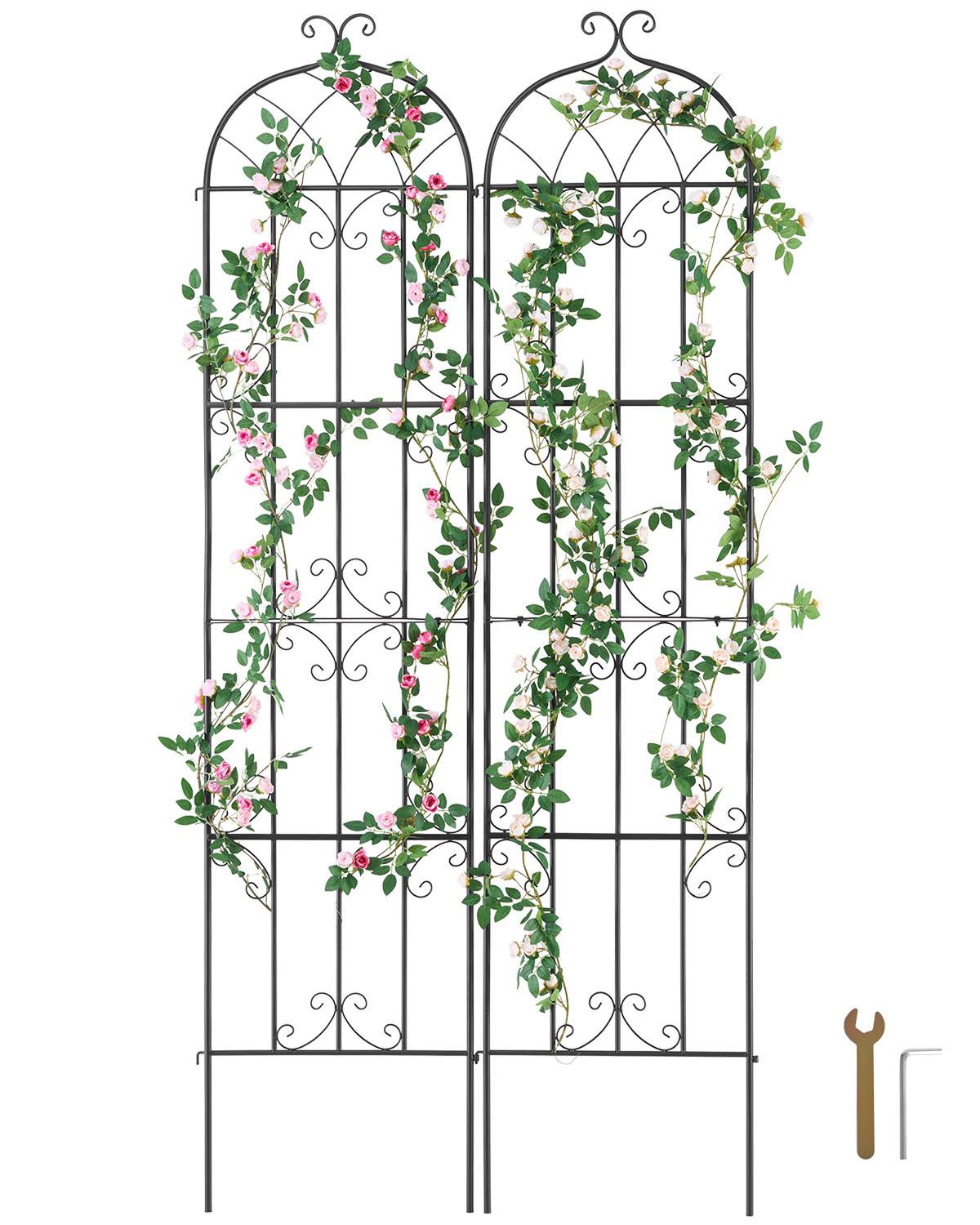 VEVOR Treillis jardin plantes grimpantes, 51x220 cm, 2 pièces. Métal antirouille. - Image 1
